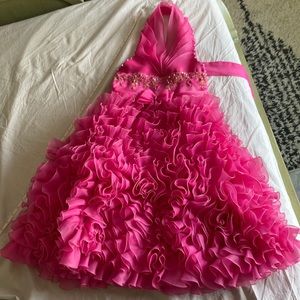 Pink ruffle pageant dress